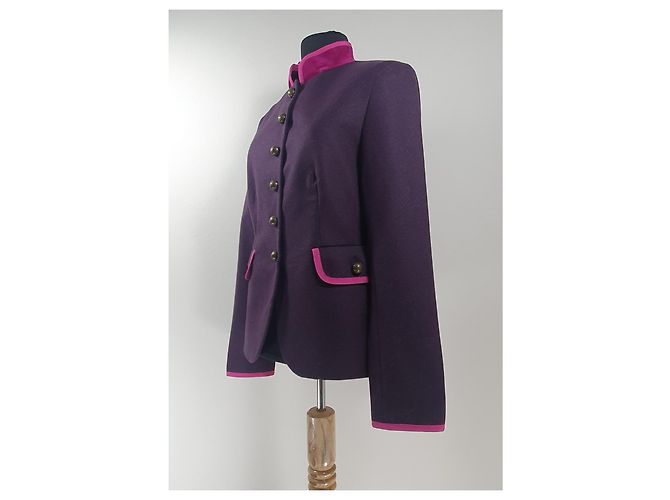 Autre Marque Blazer Reitmayer en laine violet foncé - vue 3