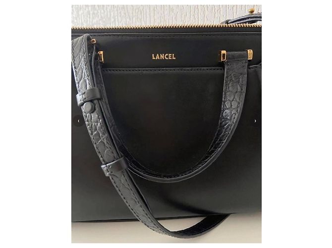 Sac croco Lancel LISON noir XS - vue 2