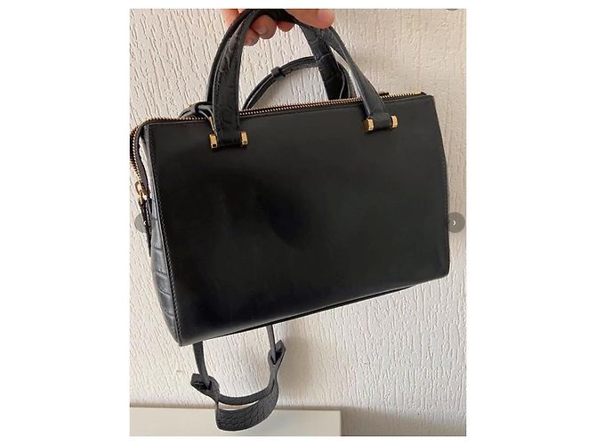 Sac croco Lancel LISON noir XS - vue 4