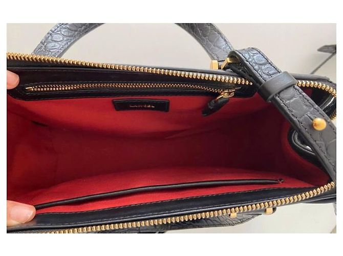Sac croco Lancel LISON noir XS - vue 5
