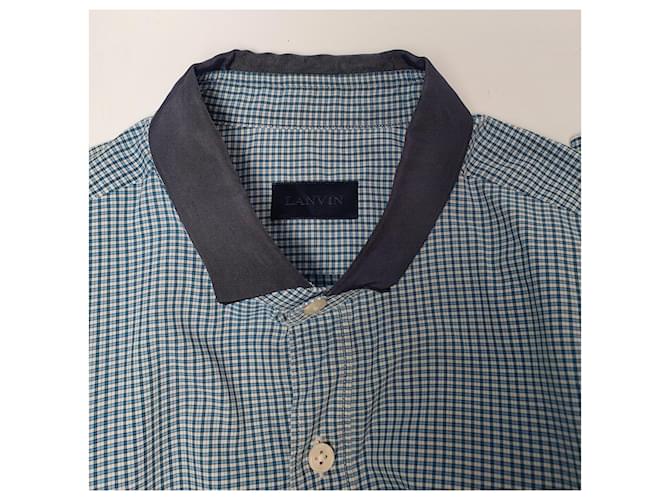 Camicia Lanvin in cotone a quadretti blu - vista 4