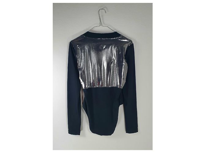Top Moschino Jeans Negro Plateado Plata - vista 3