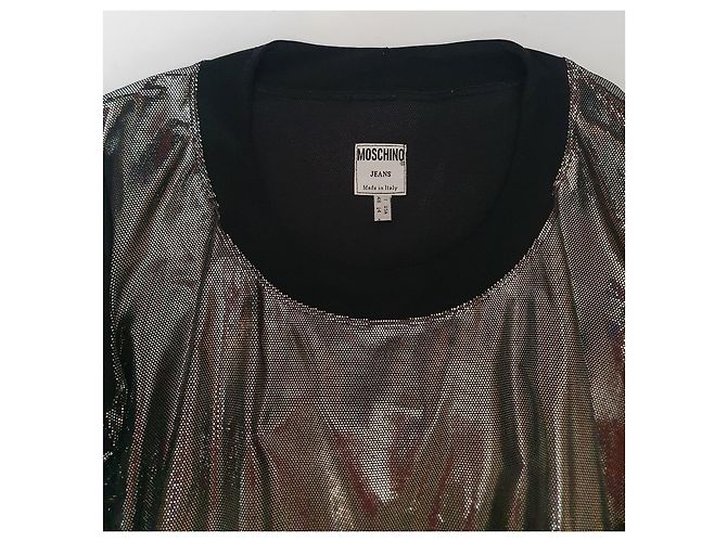 Top Moschino Jeans Negro Plateado Plata - vista 4
