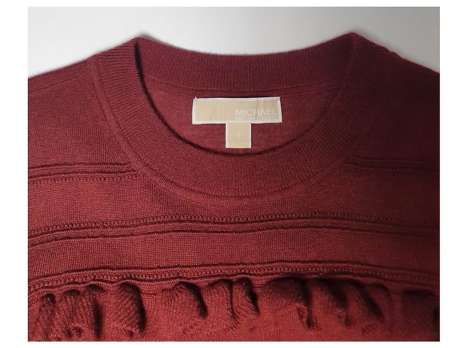 Michael Kors Merinowolle Pullover Burgund Größe S Bordeaux - Ansicht 5