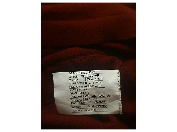 Michael Kors Merinowolle Pullover Burgund Größe S Bordeaux - Ansicht 6