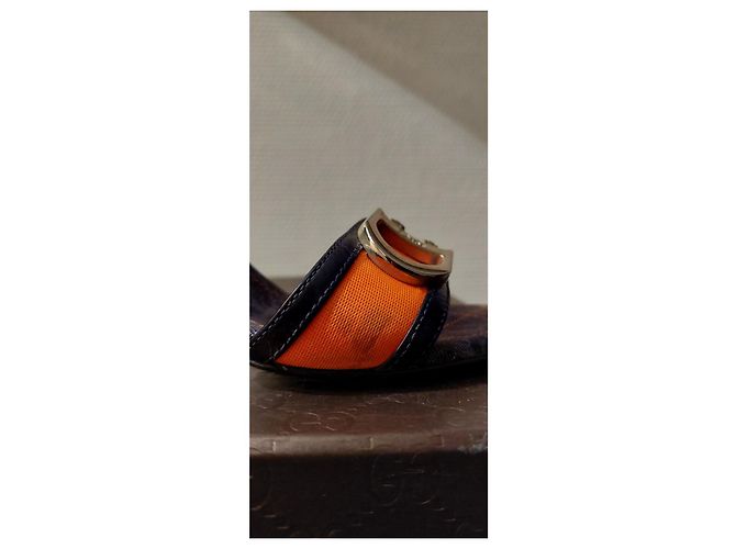 Mules Dior in pelle nero arancione argento - vista 10