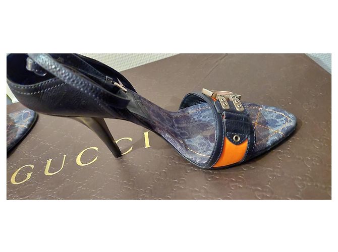 Mules Dior in pelle nero arancione argento - vista 3