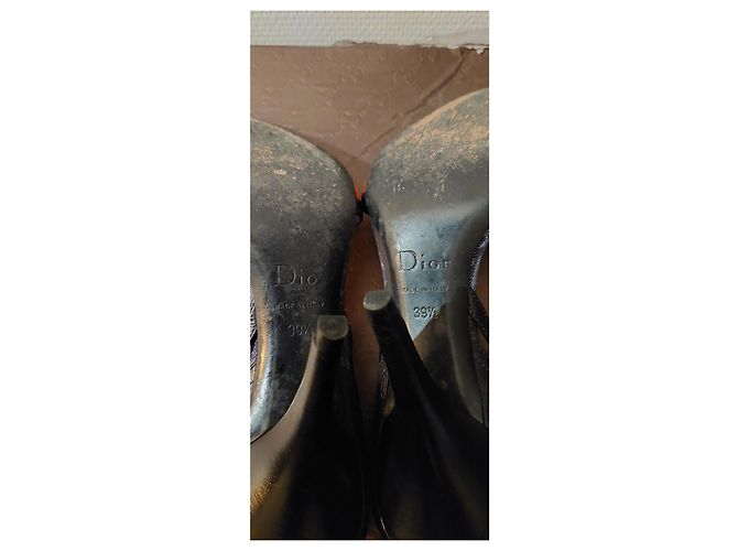 Mules Dior in pelle nero arancione argento - vista 5