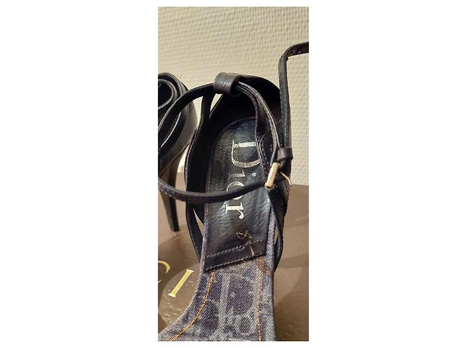Mules Dior in pelle nero arancione argento - vista 6