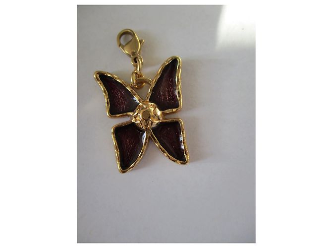 Portachina a farfalla Yves Saint Laurent oro metallo D'oro - vista 3