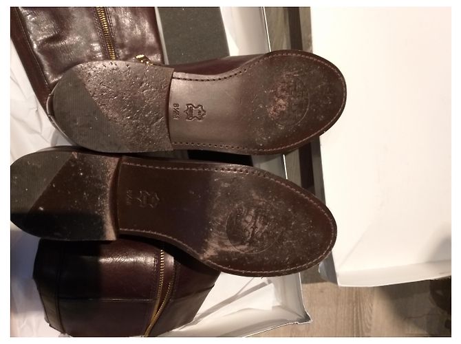 Botas de montar Tory Burch de cuero chocolate - vista 4