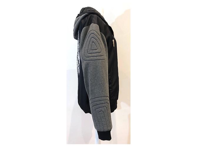 Bomber / felpa con cappuccio Philipp Plein Crystal Nero Grigio antracite - vista 10