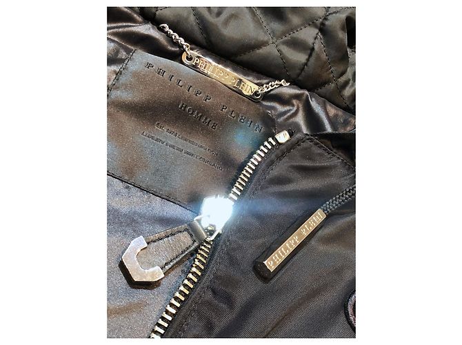 Bomber / felpa con cappuccio Philipp Plein Crystal Nero Grigio antracite - vista 11
