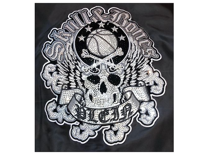 Bomber / felpa con cappuccio Philipp Plein Crystal Nero Grigio antracite - vista 15