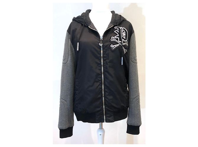 Bomber / felpa con cappuccio Philipp Plein Crystal Nero Grigio antracite - vista 3
