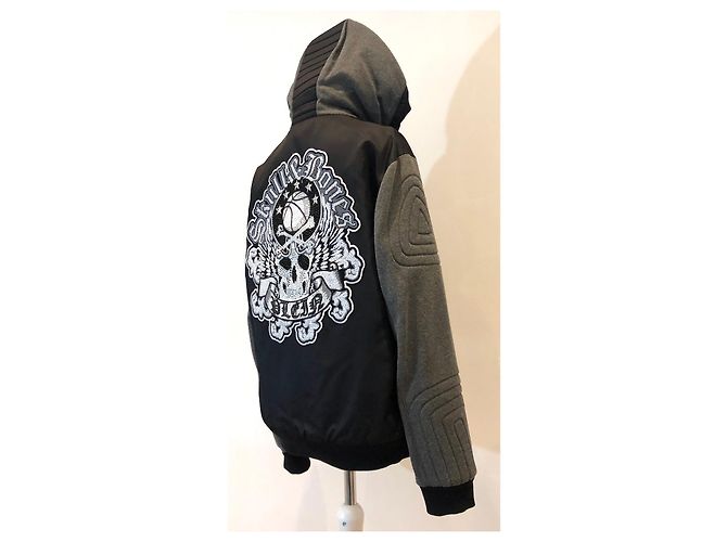 Bomber / felpa con cappuccio Philipp Plein Crystal Nero Grigio antracite - vista 7