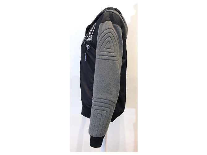 Bomber / felpa con cappuccio Philipp Plein Crystal Nero Grigio antracite - vista 8