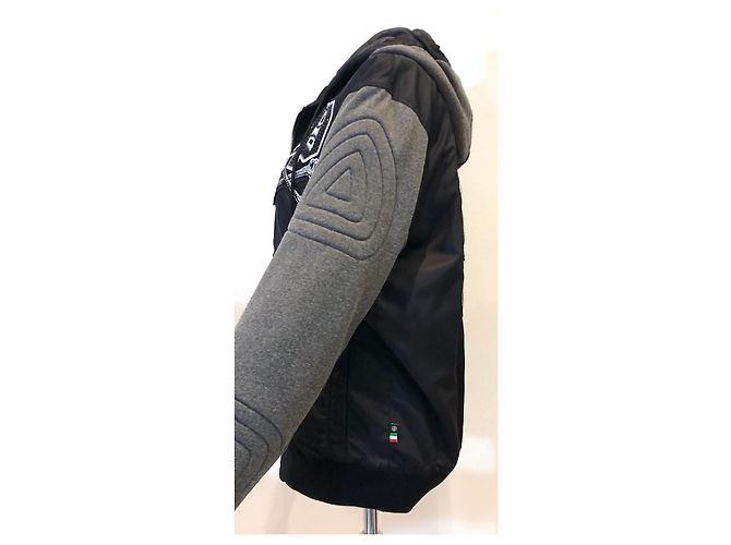 Bomber / felpa con cappuccio Philipp Plein Crystal Nero Grigio antracite - vista 9