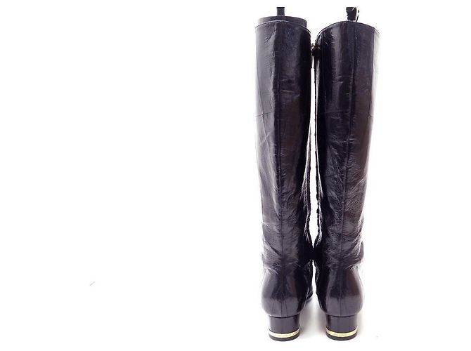 ZAPATOS BOTAS DOLCE & GABBANA 38.5 Botas negras de charol - vista 3