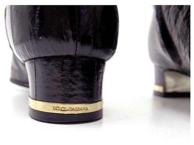 ZAPATOS BOTAS DOLCE & GABBANA 38.5 Botas negras de charol - vista 7