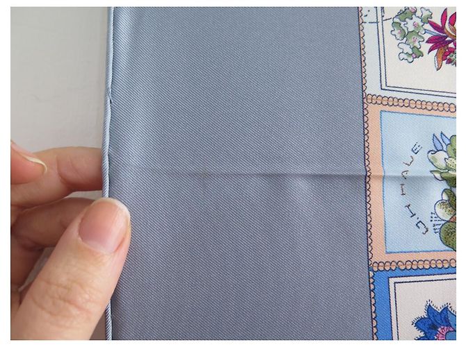 Hermès HERMES CORRISPONDENZA CATHY LATHAM CARRE SCIARPA 90 SETA SCIARPA IN SETA BLU - vista 7