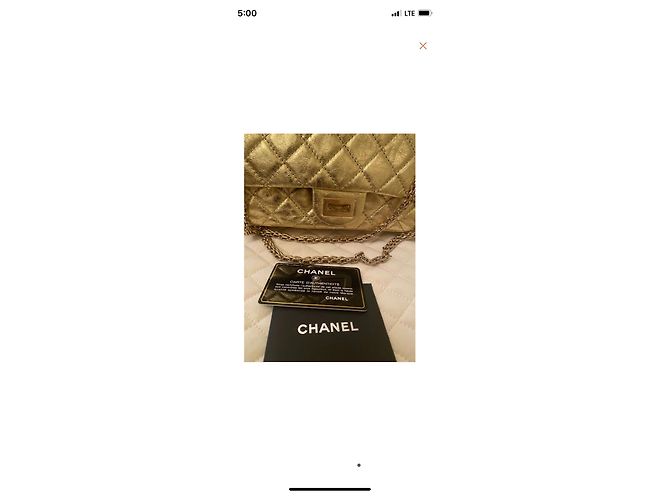 Chanel 2.55 Reissue 227 Borsa a flap in pelle di vitello oro metallizzato D'oro - vista 4