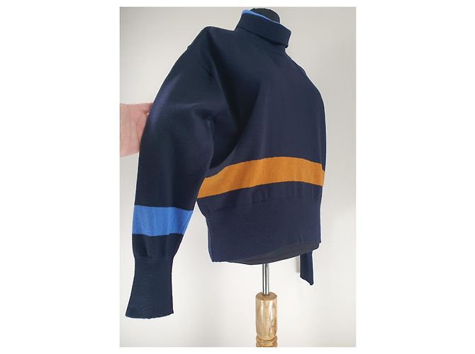 Autre Marque Libertine Libertine College Husky Pullover Blau Wolle Mehrfarben Marineblau - Ansicht 2