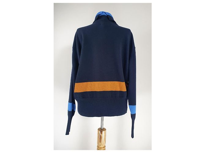 Autre Marque Libertine Libertine College Husky Pullover Blau Wolle Mehrfarben Marineblau - Ansicht 4