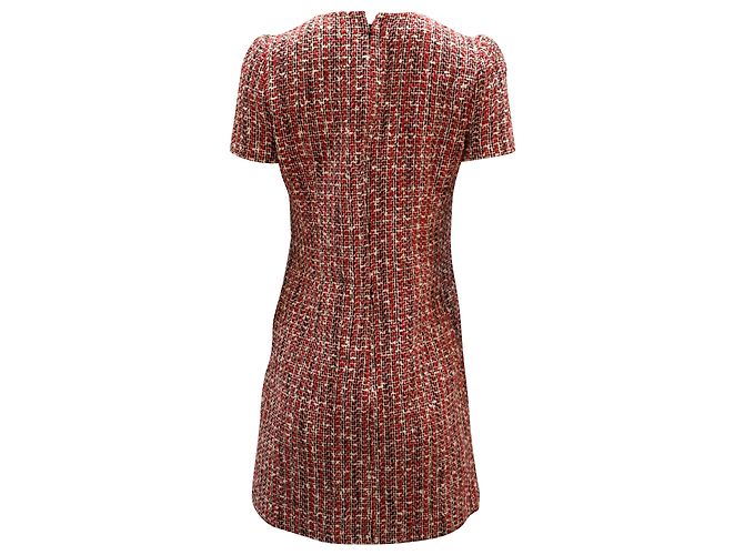Vestido recto de tweed de Alexander McQueen en algodón rojo Roja - vista 2