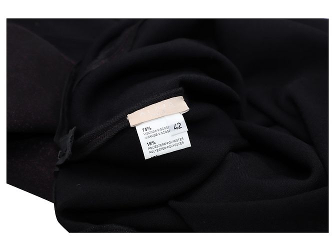 VESTIDO CON FLECOS Y CUELLO CUADRADO Alaïa Viscosa Negra - vista 2