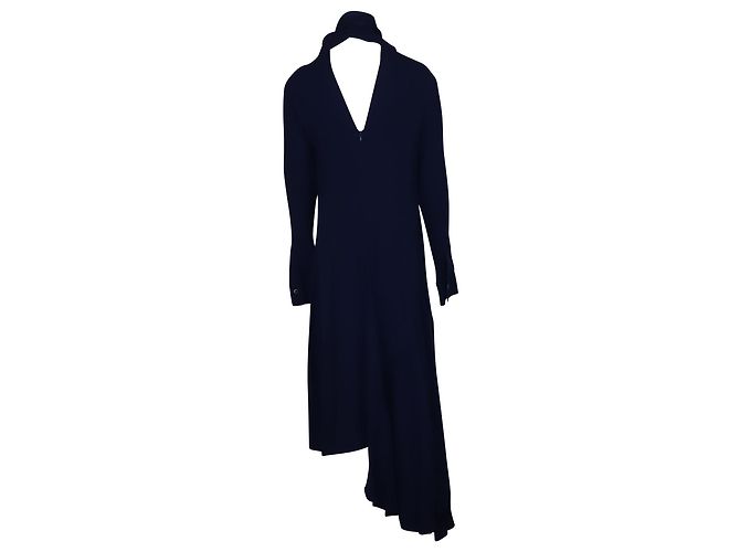 VESTIDO ASIMETRICO CON LAZO DE MARNI EN VISCOSA AZUL Azul marino - vista 2
