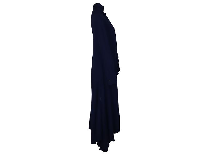 VESTIDO ASIMETRICO CON LAZO DE MARNI EN VISCOSA AZUL Azul marino - vista 3