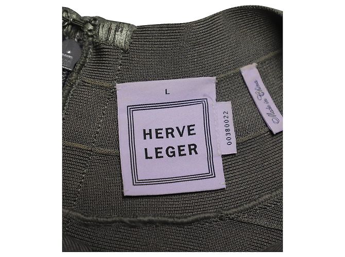 Herve Leger Criss Cross Foil Mini abito in rayon argento Metallico - vista 6