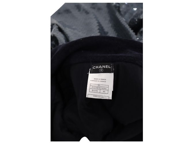Chanel 2008 Bomberjacke mit Pailletten aus blauem Polyester - Ansicht 4