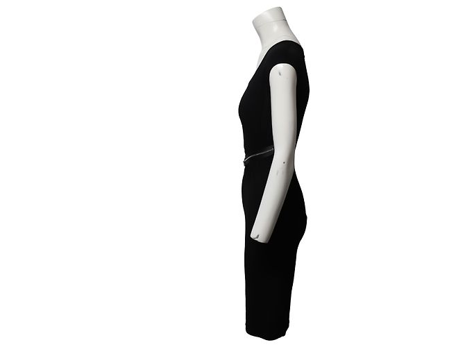 Vestido de cóctel con cremallera asimétrica en rayón negro de Michael Kors - vista 2