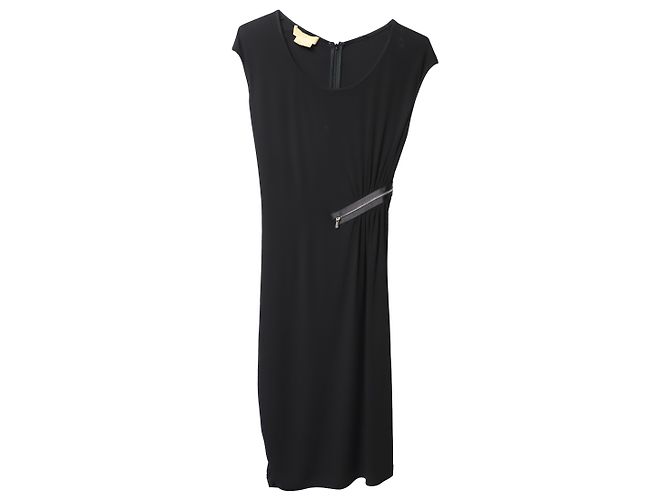 Vestido de cóctel con cremallera asimétrica en rayón negro de Michael Kors - vista 5