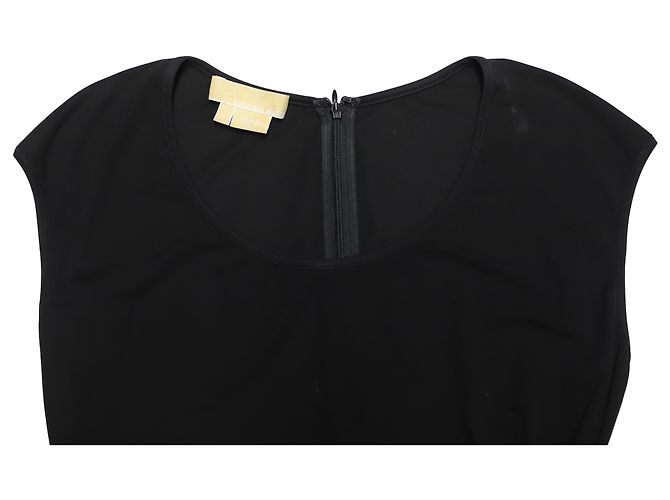 Vestido de cóctel con cremallera asimétrica en rayón negro de Michael Kors - vista 6