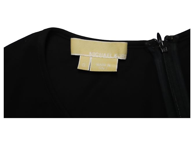 Vestido de cóctel con cremallera asimétrica en rayón negro de Michael Kors - vista 7