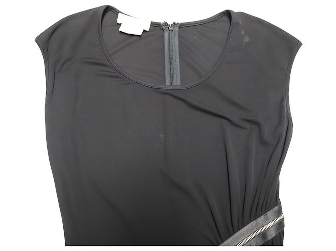 Vestido de cóctel con cremallera asimétrica en rayón negro de Michael Kors - vista 8