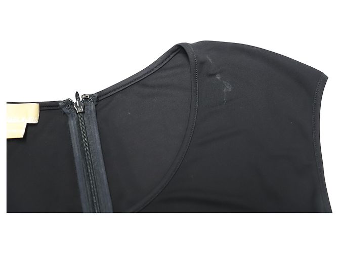 Vestido de cóctel con cremallera asimétrica en rayón negro de Michael Kors - vista 9
