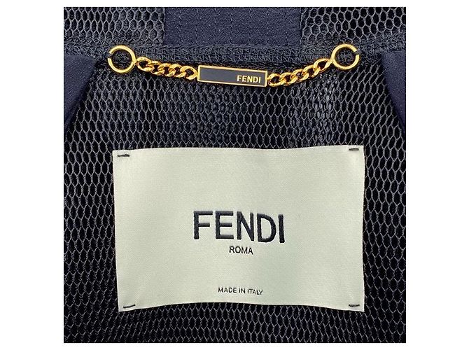 Zucca Fendi micro-mesh jacket in black structured net - view 3