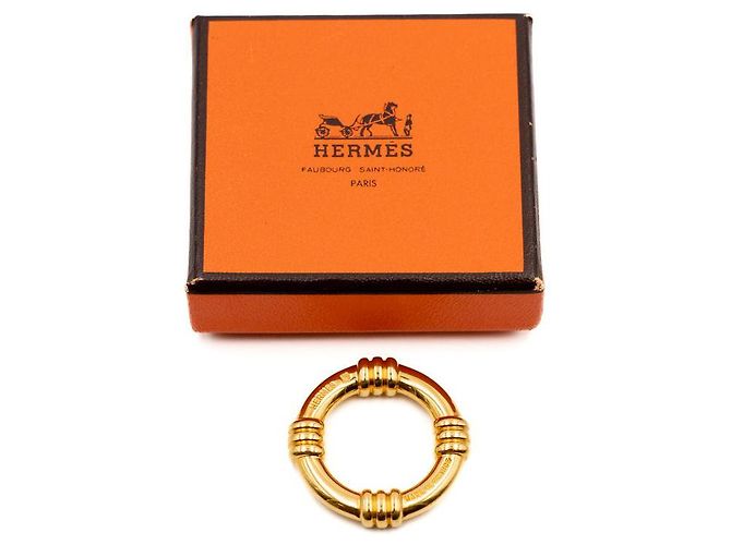 Hermès scarf ring in goldtone Golden Metallic - view 2
