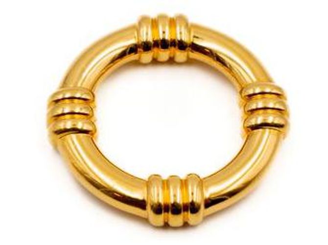 Hermès scarf ring in goldtone Golden Metallic - view 3
