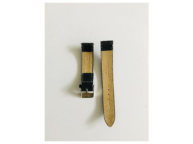 Chanel Pulseira de relógio de couro CC Preto Hardware prateado - vista 10