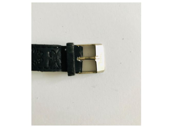 Chanel Pulseira de relógio de couro CC Preto Hardware prateado - vista 7