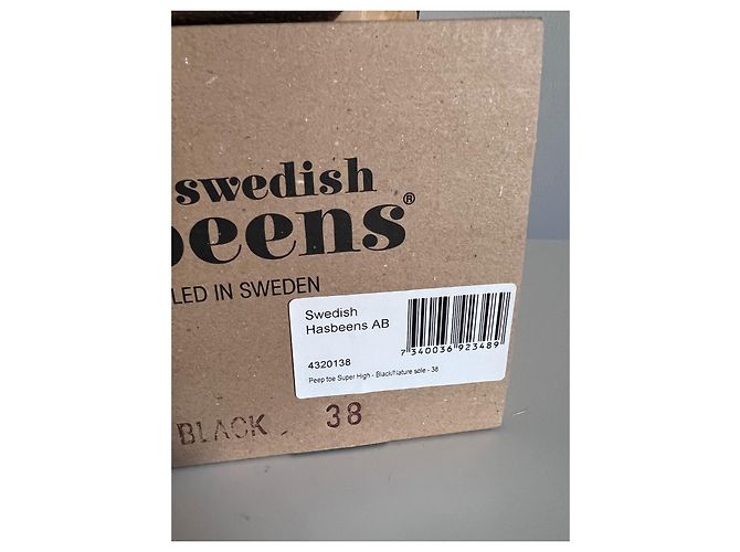 Swedish Hasbeens Punta aperta super alta Nero - vista 5