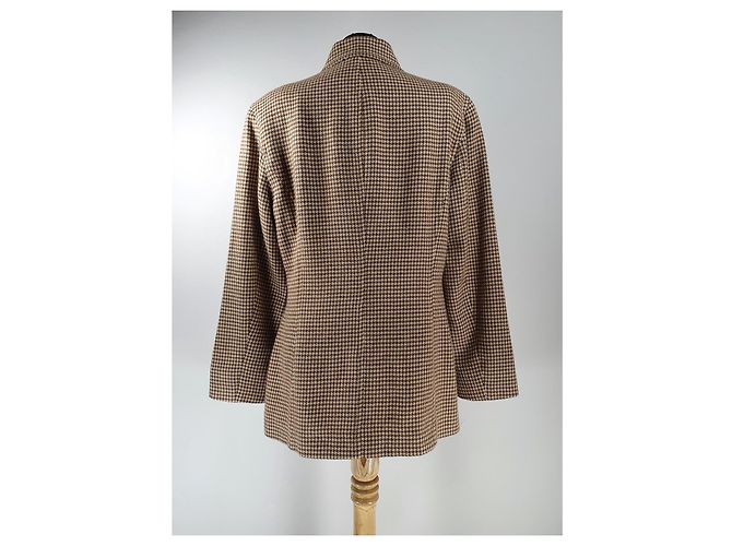 Blazer Houndstooth Ralph Lauren Purple Label Marrom Bege - vista 4