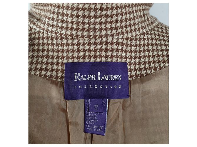 Blazer Houndstooth Ralph Lauren Purple Label Marrom Bege - vista 5