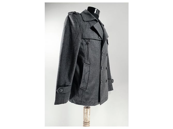 Hermès Peacoat Grau Wolle - Ansicht 2