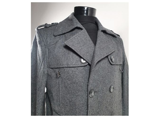 Hermès Peacoat Grau Wolle - Ansicht 3